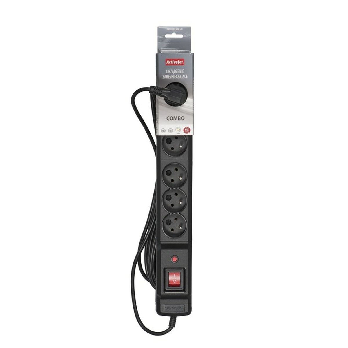 Extensão com 6 Tomadas com Interruptor Activejet COMBO 6GN (3 m)